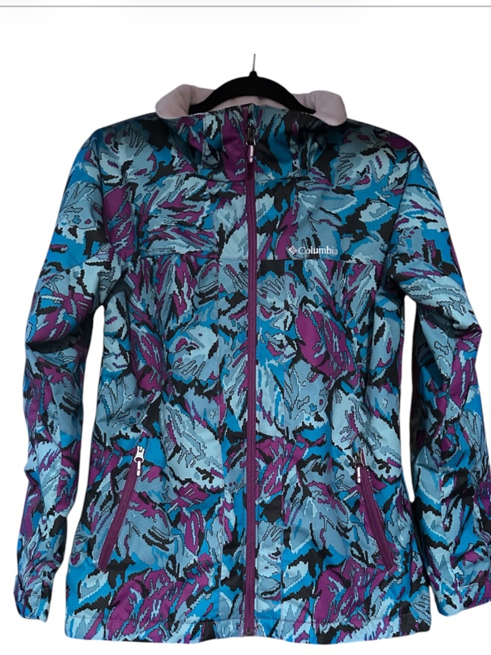 Columbia Kids Purple Blue Floral Ski Jacket